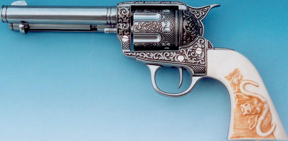 Westernrevolver Griff Elfenbein Imitat