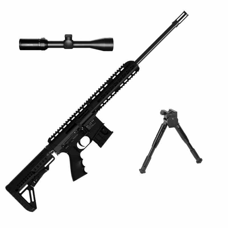 BA15-22 Black Repetierbchse AR15-Look plus ZF plus Bipod