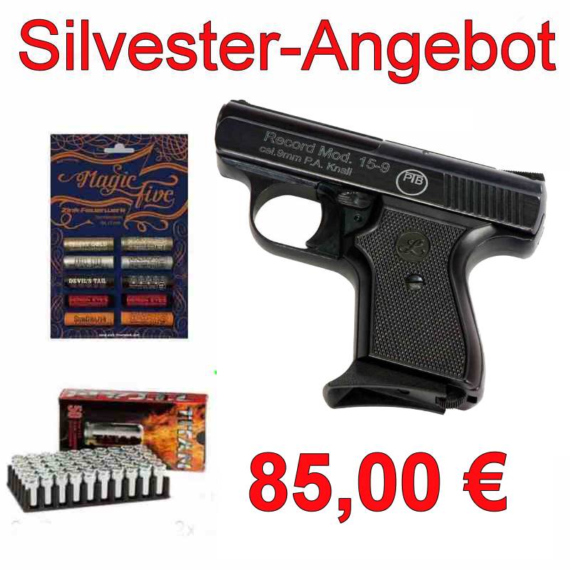 Silvester Paket Pistole Record 15-9 9mm Victory Magic Five Pyro Abb. Nr 1