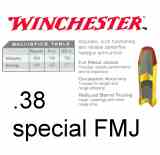 Winchester .38 Special FMJ 130gr 100 Schuss