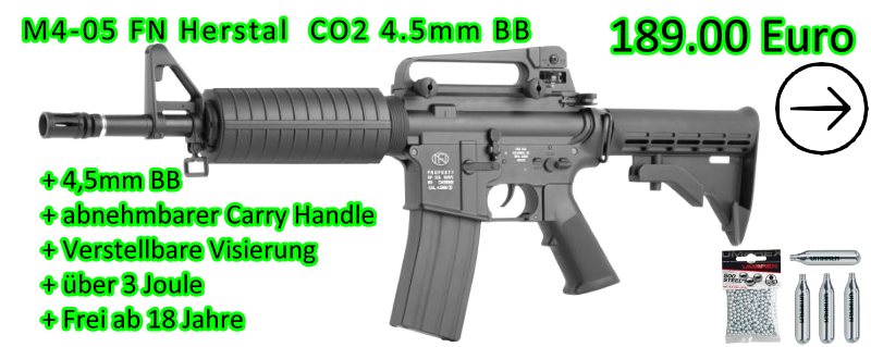 FN Herstal M4-05 Schwarz 4,5mm BB Co2 Gewehr NBB 