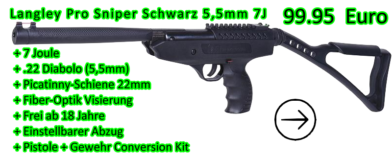 Langley Pro Sniper Schwarz 5,5mm 7J 