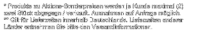 Versandzeiten und Aktionspreise Info