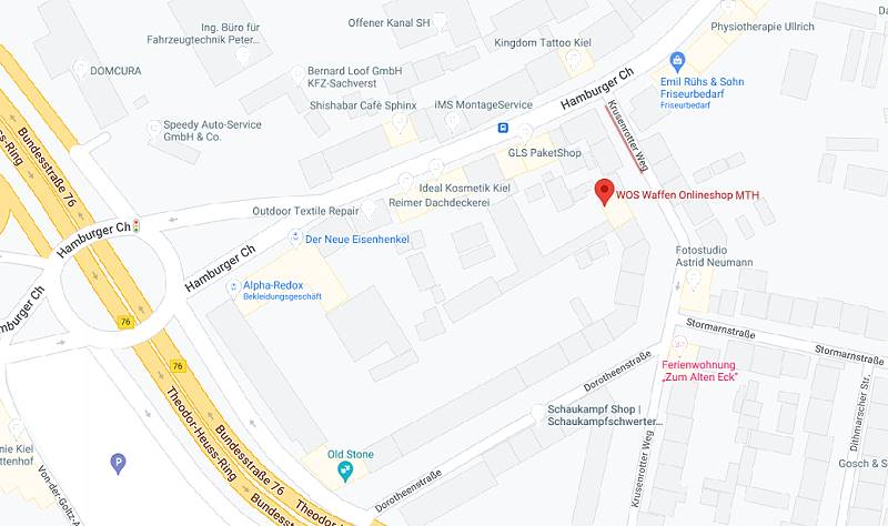 Anfahrt Waffenfachgschäft WOS | MTH Kiel